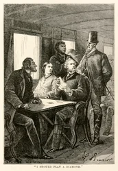 Gyémántot kellene játszanom, Jules Verne (1828-1905) nyolcvan nap alatt a világ körül című művéből, Adolphe François Pannemaker (1822-1900) metszetével, 1873