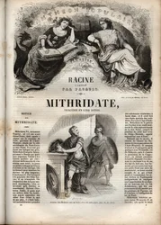 Mithridate tragédiája öt felvonásban Jean Racine-tól – metszet a „Jean Racine életműveibe” Pauquet illusztrálta és Emile de La Bedolliere közleménye – 1851