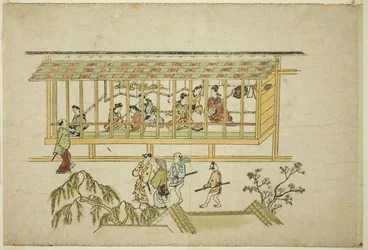 Kurtézánok háza, a "Yoshiwara megjelenése (Yoshiwara no tei)" sorozatból