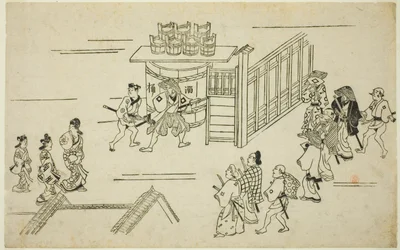 Ageyacho bejárata, a "Yoshiwara megjelenése (Yoshiwara no tei)" sorozatból
