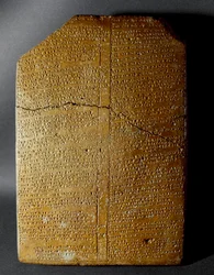 Hettita civilizáció: Amihatna, az isteni Ishara főpap szertartását átíró ékírásos tábla Hattusa (a mai Bogazkoi) helyéről, ie 1650-1200. Isztambuli Régészeti Múzeum