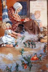 Illusztráció az „Iskola és otthon verseinek kincstárából”, M.G.Edgar és Eric Chilman (színes litó) válogatta