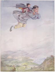 Hamarosan a Paradicsom kertjében leszünk, Hans Christian Andersen (1805-75) 1920-as „A paradicsomi mesék” című kötetéből (akvarell papíron)