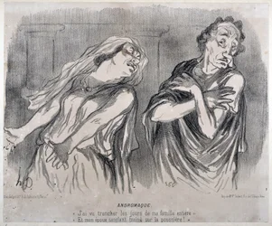 Honore Daumier (1808-1879) Andromaque metszete a „Le Charivari”-ban”. Palais Longchamp, Marseille-i Szépművészeti Múzeum.