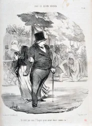 Honore Daumier (1808-1879) alkotásai. A Charivari 1849-ből származik: Serie ALL WHET WILL WILL "" Nem a Birodalom alatt táncolnánk így!..." SZÉPMŰVÉSZETI MÚZEUM - LONGCHAMP PALOTÁ, MARSEILLE