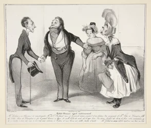 Robert-Macaire házassági ügynök. (Macaire házassági ügynök.), pl. 16 a Caricaturana sorozatból, a Les Robert Macaires albumról