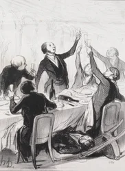 A nap filantrópjai, 8. tábla: 43 napos pirítós... a Temperance Societynek, 1844.