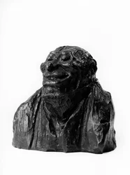 A „” Celebrites du Juste Milieu” „” karikatúrája Auguste Hilarion Keratry grófja (1769-1859), Franciaország képviselője és párja”” Honore Daumier (1808-1879) szobra 19. század. Méret cm-ben H 13 x L 12 Inv RF 262 Musee des Beaux Arts, P