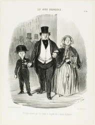 Egy fiatalember, aki a Badinguet család büszkesége és reménysége, 16. tábla a Les Bons Bourgeois-ból