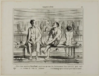 "Tudja, Monsieur Beaufumé, a korához képest ön nagyon jól tartotta magát. Ez a jelmez tökéletesen áll önnek.... csak kár, hogy nem áll jól mindenkinek." 36. tábla a Croquis D