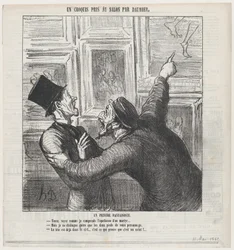 Egy fantasztikus festő, „Vázlat a Szalonból” című műből, megjelent a Le Charivari-ban, 1865. május 11.