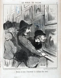 Honore Daumier (1808-1879) alkotásai. A Charivari 1852-ből származik: Serie LE PUBLIC DU SALON – „A művészek egy rivális festményét vizsgálják”” MUSEE DES BEAUX ARTS – PALAIS LONGCHAMP, MARSEILLE