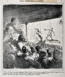 Dráma vázlat: "" Ő volt a szeretője, Madame ... "" Honore Daumier (1808-1879) metszete a "" Le Charivari "-ban. Palais Longchamp, Marseille-i Szépművészeti Múzeum.