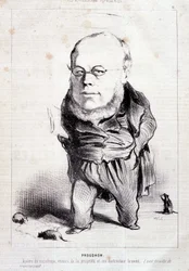 Proudhon, a szocializmus apostola, a tulajdon ellensége és szabadalmaztatott pusztítója" - Daumier, "Charivari" 1849.01.06.