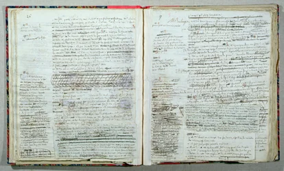 A „Wann-Chlore” 1825-ben névtelenül kiadott kéziratának 26. és 27. oldala (toll és tinta papíron)