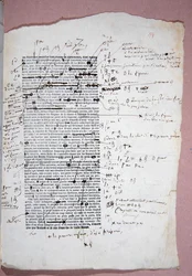 A „Modeste Mignon” 174. oldalának próbanyomata a szerző megjegyzéseivel és javításaival (toll és tinta papíron)