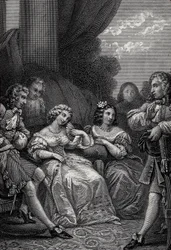 A mizantróp vagy a szerelmes atrabilaire – metszet Jean-Baptiste Poquelin dit Moliere műveiből (Jean Baptiste Poquelin)