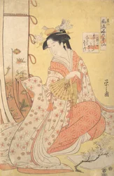 Ono no Komachi: Második Sono ni, a Hat költői stílus stílusos paródiái című sorozatból, 1790-es évek.