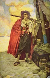 Hispaniola buccaneer a Karib-térségben (színes litho)