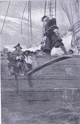Walking the plank, Howard Pyles Book of Pirates című könyvéből, amelyet a Harper & Bros adott ki, 1921