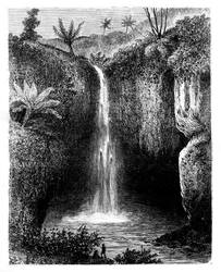 A folyó esése, Tondano, Indonézia, 19. század.