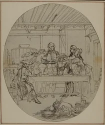 Tanulmány Colle "La Partie de Chasse de Henri IV" című művének második, soha ki nem adott kiadásához, III. felvonás, 10. jelenet.