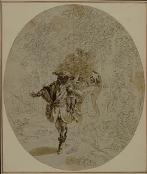 Tanulmány Colle "La Partie de Chasse de Henri IV" című művének második, soha ki nem adott kiadásához, II. felvonás, 11. jelenet.