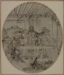 Tanulmány Colle "La Partie de Chasse de Henri IV" című művének második, soha ki nem adott kiadásához, III. felvonás, 10. jelenet.