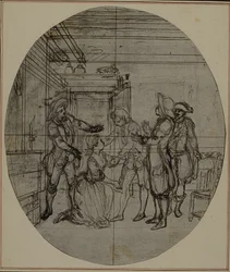Tanulmány Colle "La Partie de Chasse de Henri IV" című művének második, soha ki nem adott kiadásához, III. felvonás, 11. jelenet.
