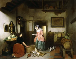 Egy kamra belseje női takarítójátékkal, 1852