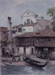 Hajógyár a San Trovaso templom közelében, Velence