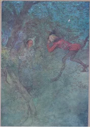 Odamentem hozzá, és sírtam a mamát, ő pedig sírt: Budget, illusztráció a Windsori boldog feleségekből, 1910