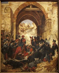 Egy algériai kasbah (kasbah) felvétele - Hugues Martin (1809-?) festménye, olaj, vászon, 40,5 x 33 cm - Musee des Beaux Arts de Macon
