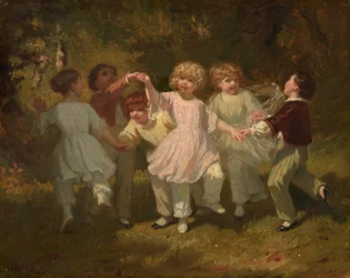 Parkban játszó gyerekek, 1860 körül (olaj, vászon)