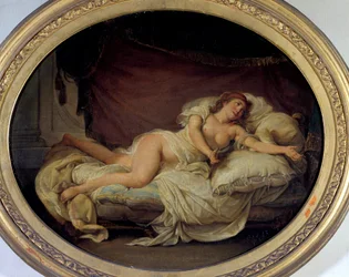Hugues Traval női kanapéfestmény (1728-1785) 1779 V. 0,36 x 0,44 m Towers Szépművészeti Múzeum
