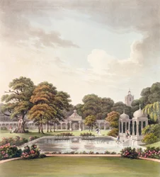 Kilátás a kupolából, Brighton Pavilon, vésette Joseph Constantine Stadler (fl.1780-1812), megjelent 1808