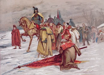 Rákóczi Ferenc 1711 februárjában, 1900 körül száműzetésben búcsúzik népétől