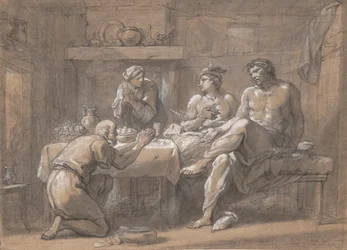 Jupiter és Merkúr Baucis és Philemon házában, 18. század.
