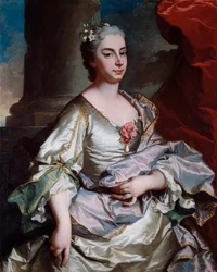 Battina Raggi, Brignole Sale márkiné portréja (meghalt 1747-ben) Hyacinthe Rigaud (1659-1743) festménye 1737-1739 Méret: 101x80 cm Genes, Musei di Strada Nuova (ex Palazzo Rosso)