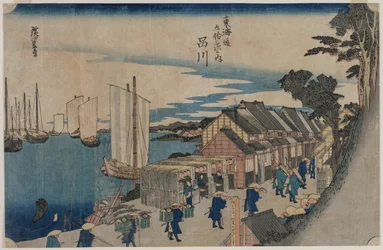 Shinagawa a Tokaido ötvenhárom állomása sorozatból, 1797-1858.