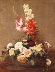 Gladiolák és rózsák, 1881