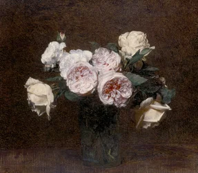 Csendélet: rózsaszín, fehér és sárga rózsák, 1894