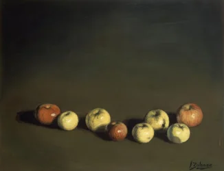 A NYOLC ALMA CSENDÉLETE – 1944 – OLEO / LOENZO – 37 X 72 CM