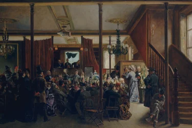 Aukciós eladás Clinton Hallban, New York államban, 1876, 1876.