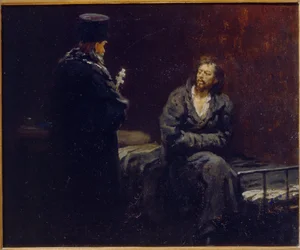 Gyónás előtt. Ilja Jefimovics Repin (Ilia Repin) (1844-1930) festménye, olaj, vászon