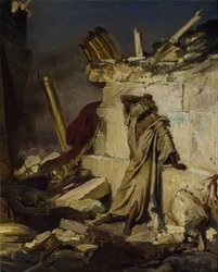 Jeremiás siratja Jeruzsálem pusztulását, 1870
