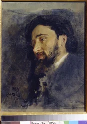 Vszevolod Mihajlovics Garchine (1855-1888) író portréja. (V. M. Garshin szerző portréja). Ilja Refimovics Repin (Ilia Repin) (1844-1930) festménye, olaj, vászon