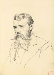 Bajuszos szakállas férfi portréja, c. 1872-1875