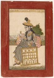 Bejeweled Lady, Kota Iskola, 1690-1720 (guache, arannyal a papíron)