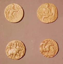 Samudragupta (335-375) és Kumargupta I (415-454) dinárja (arany)